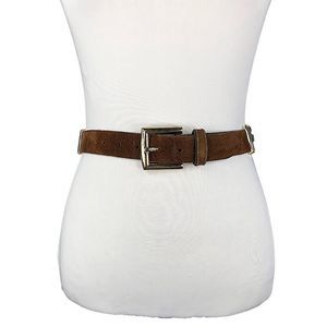 90’s Vintage Express Gold Chain and Leather Belt sz S